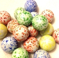 Picture of MM202A 25MM White rolled in various colored glass marbles