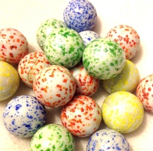 Picture of MM202A 25MM White rolled in various colored glass marbles