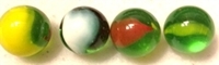 Picture of MN07 14MM Transparent Green with red, yellow and white swirls