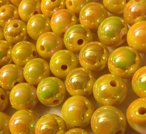Picture of BD12RR2  12mm RAINBOW YELLOW round plastic beads
