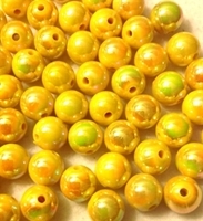 Picture of BD12RR2  12mm RAINBOW YELLOW round plastic beads