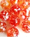 Picture of MJ3226CA HANDMADE 16MM Clear w/red, yellow and white spots, set of 10