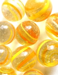Picture of MJ3226DB HANDMADE 16MM Clear w/yellow and orange stripes, set of 10