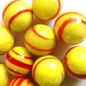Picture of MJ3226GA HANDMADE 16MM Yellow w/red stripes set of 10