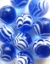 Picture of MM3048C HANDMADE 16MM set of 10, Transparent Blue w/white swirls