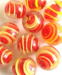 Picture of MM3048F HANDMADE 16MM Clear w/red & yellow, set of 10