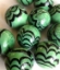 Picture of MM3045DA HANDMADE 25mm set of 10, Green w/black swirls