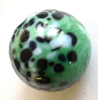 Picture of MJ3222E HANDMADE 25mm set of 10, Green w/black and white spots