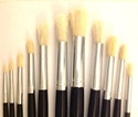 Picture of ART135  Bleached Bristle Round Paint Brush Set, 11pcs