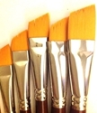 Angular Paint Brush Sets - Golden synthetic hair paint brushes