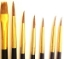 Paint Brush Set - 7pc Round & Flat Synthetic Hair Brushes
