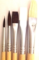 Picture of ART206  Pony Hair Paint Brush 5pc set Round and Flat Styles