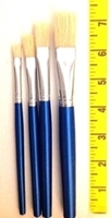Paint Brush Set - 4pc Flat Synthetic Hair Brushes full shot