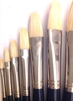 Picture of ART6108  Bristle Hair Paint Brush 12pc Set Flat Style