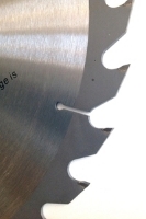 TC636N Circular Saw Blade Carbide 16" 36T for WOOD with NAILS. For table, chop & miter saw-edge view