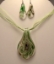 Picture of GP7 Hand Made Fused Glass Jewelry Set-Leaf 