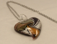 Picture of GP21 Hand Made Fused Glass Jewerly Heart