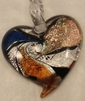Picture of GP20 Hand Made Fused Glass Jewerly Heart