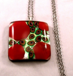 Picture of GP51 Hand Made Fused Glass Jewerly-Square 