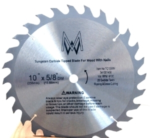 	Saw Blade Circular Carbide -TC1028n 10in-28T- for table chop miter & skilsaws-full view