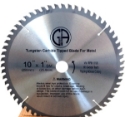Carbide Circular Saw Blade TCP33 10" 60T Arbor=1" for METAL. For circular saw, table saw, chopsaw, miter saw & skilsaw-main view