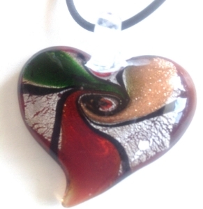 Picture of GP18 Hand Made Fused Glass Jewelry Heart