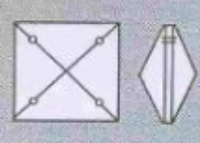 Picture of P26CC  18mm crystal clear square pendant, 4 holes