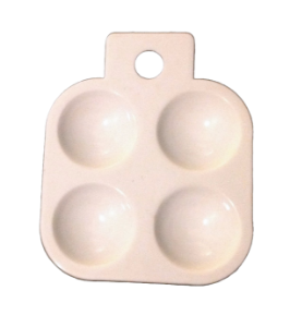 Picture of ART121  white plastic palette with 4 wells 4x3 