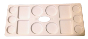 Picture of ART131  rectangular plastic palette with fourteen paint Receptacle, 11x5 