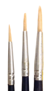 Picture of ART238  triple bristle hair paint brush package, round style