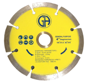 DB249 4" Circular Saw Blade Diamond Continuous Rim for stone,tile,marble,brick,granite,cement.  Suitable for tilesaw, miter saw, table saw, chopsaw-full view